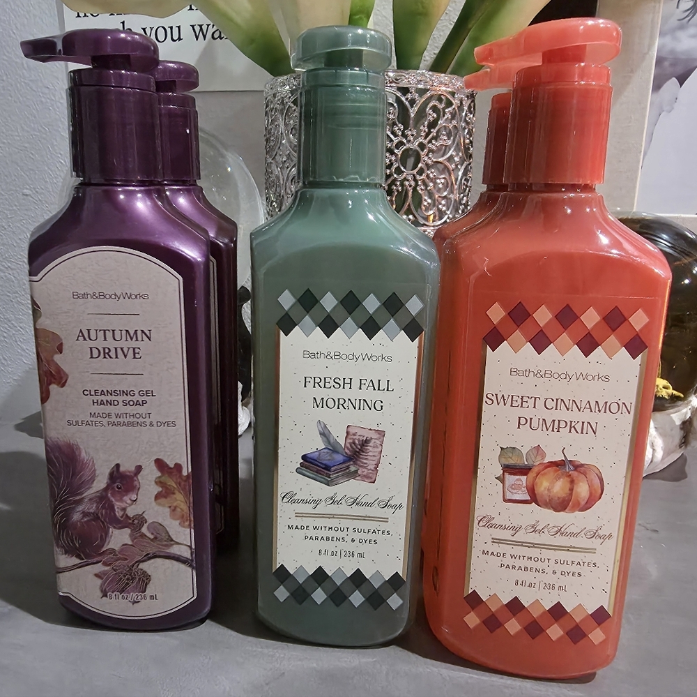 6 New Bath & Body Works Fall Gel Hand Soap Lot